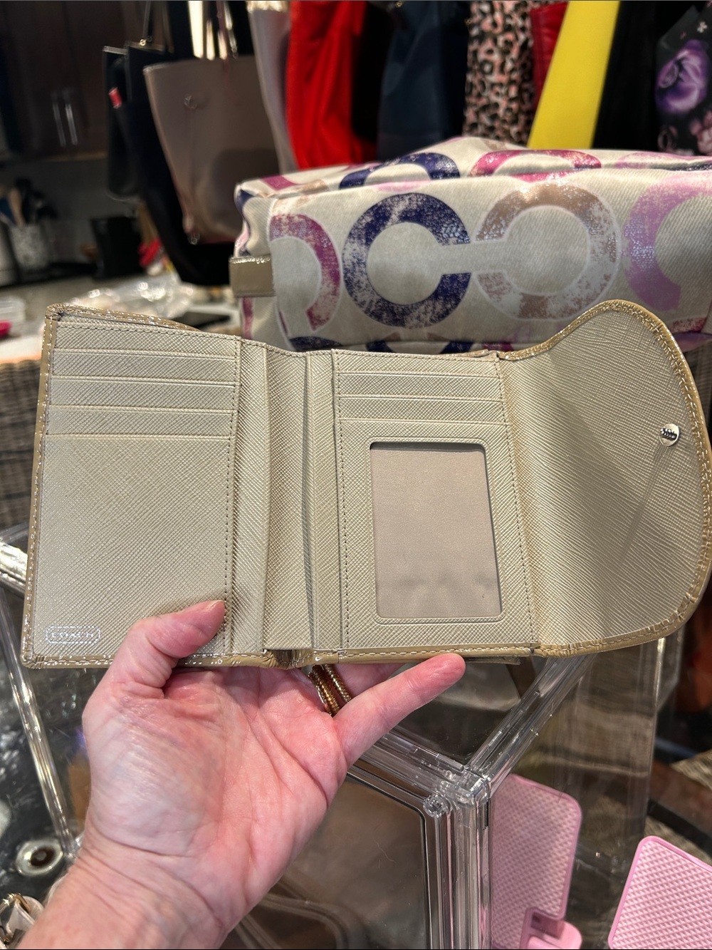 Coach 2012 Madison Signature Distressed Op Art Maggie Hobo Bag & Wallet EUC - Picture 9 of 10